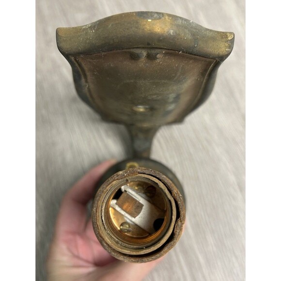 Vintage Antique Bradley and Hubbard Brass Wall Sconce Hard Wired Electric READ - Picture 5 of 7